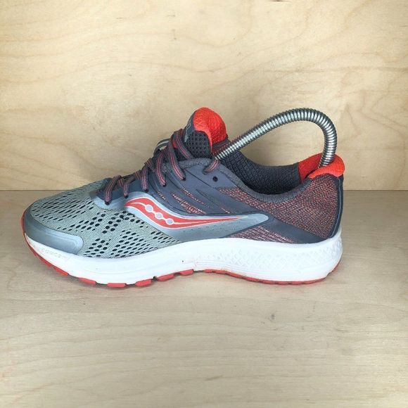 Saucony Ride 10 Running Shoes Size 7.5 Grey Orange - Picture 3 of 7